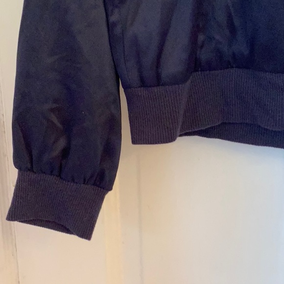 Love, Fire girls navy satin bomber style jacket in size medium - Picture 6 of 9